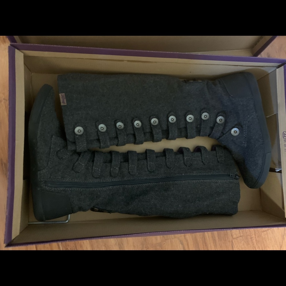 Blowfish Malibu military-style knee high boots